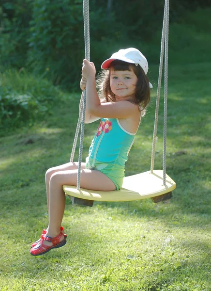 Portrait of baby on the swing — Stock Photo, Image