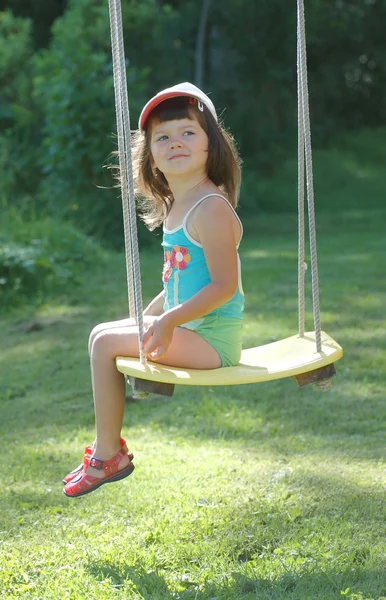Portrait of baby on the swing — Stock Photo, Image