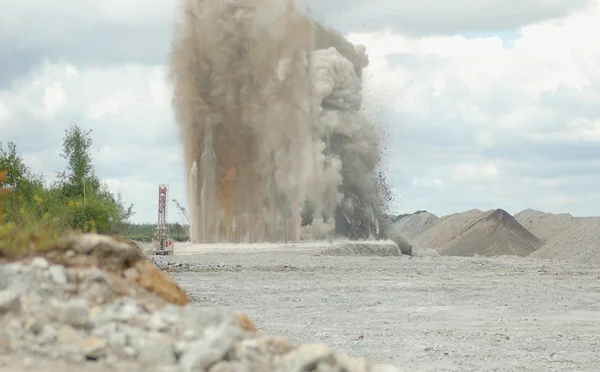 Blast in open pit — Stock Photo, Image