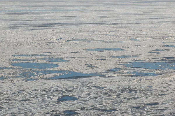 Зимовий пейзаж з льодом на морі — стокове фото