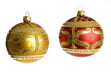 beyaz izole Noel süsler