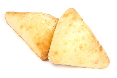 focaccia ekmek üzerine beyaz izole