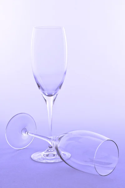 Flautas de champanhe vazias — Fotografia de Stock