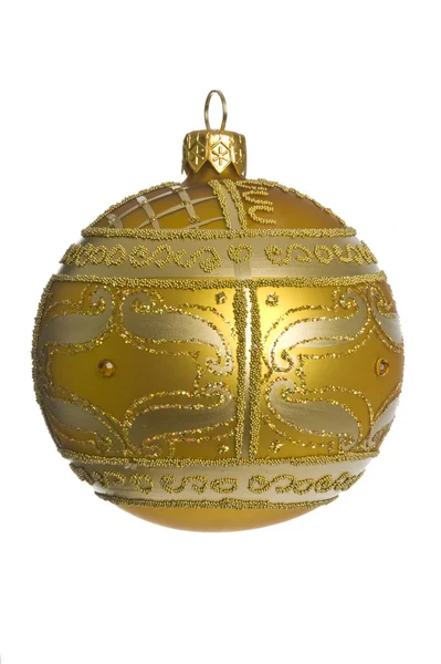 Ornamento di Natale in oro isolato su bianco — Foto Stock