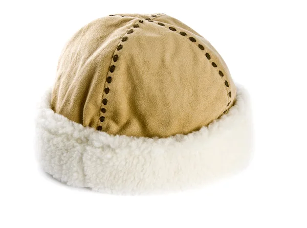 Зимняя шапка на белом — стоковое фото