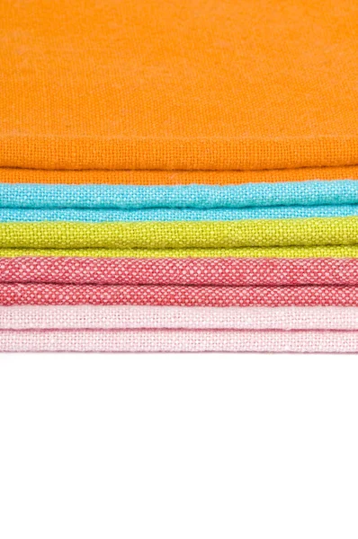 Colorful Cloth Napkins Isolated on White — Stock Photo, Image