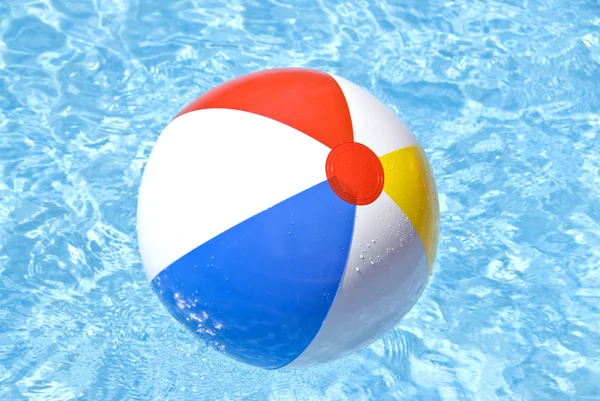 Beach Ball Floating on the Pool — Stock Photo, Image