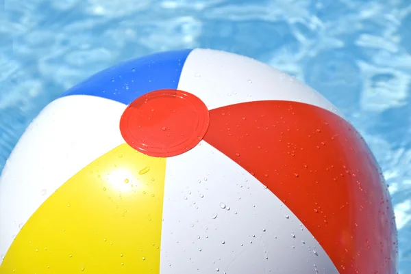 Beach Ball Floating on the Pool — Stock Photo, Image