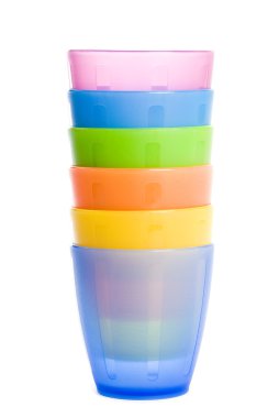 renkli çocuklar plastik bardak