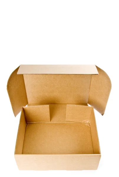 Prázdné krabici izolovaných na bílém — Stock fotografie