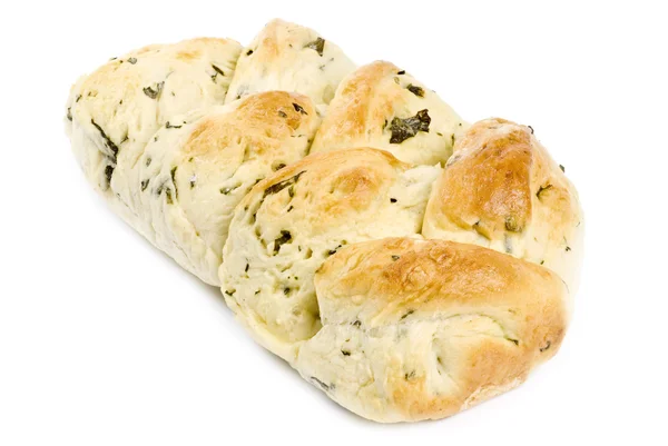 Burgonya, póréhagyma kenyér elszigetelt fehér — Stock Fotó