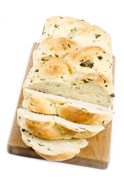 Brambor a pórku chléb izolované na bílém — Stock fotografie
