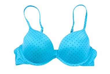 beyaz izole mavi polka dot sütyen