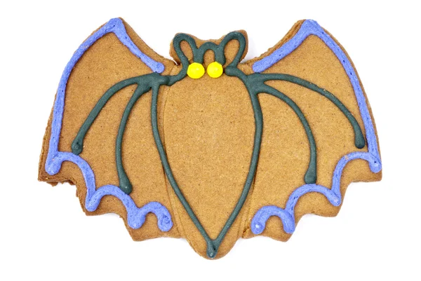 Halloween bat cookie isolerad på vit — Stockfoto