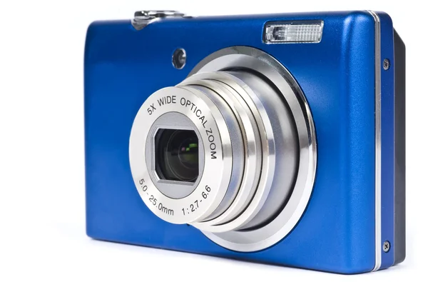 Blue Digital Camera Isolated on White — Stock Photo, Image