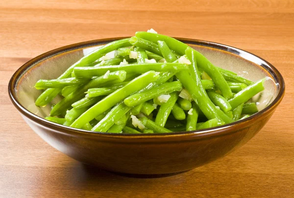 Fagioli verdi e aglio — Foto Stock