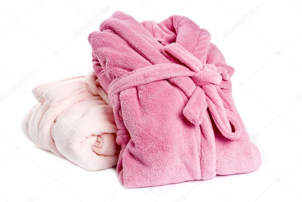 Pink Bathrobes Isolated on White