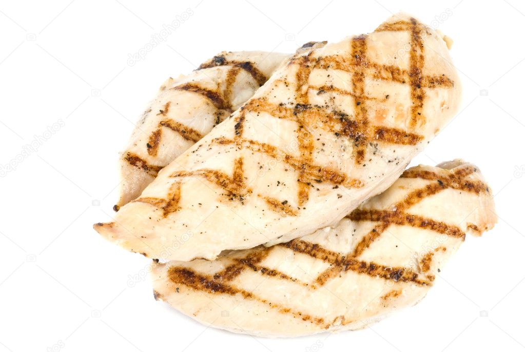 Grilled Chicken Breasts Isolated on White