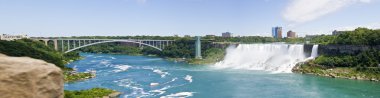 Niagara Şelaleleri ve Gökkuşağı Köprüsü panorama