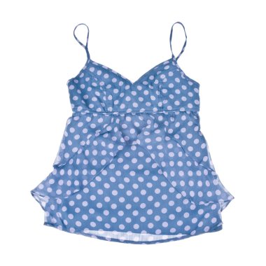 polka dot mavi tişört, beyaz izole