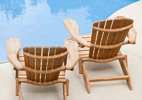 Two Muskoka Chairs by the Swimming Pool — Stock Photo, Image