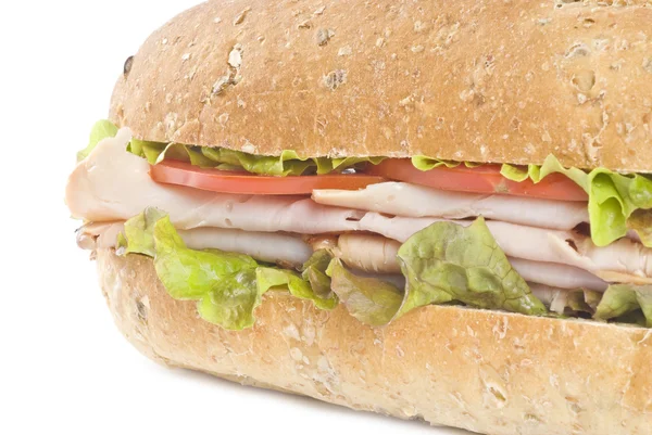 Truthahnsandwich isoliert auf weiß — Stockfoto