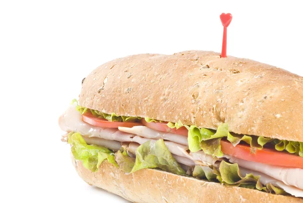 Turkey Sandwich Isolated on White — Stock Photo, Image