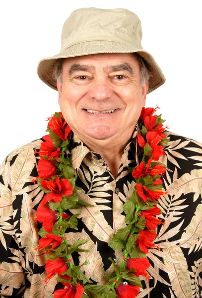 Mature Man in Tourist Outfit — Stock Photo, Image