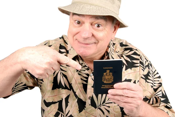 Mature Man in Tourist Outfit — Stock Photo, Image