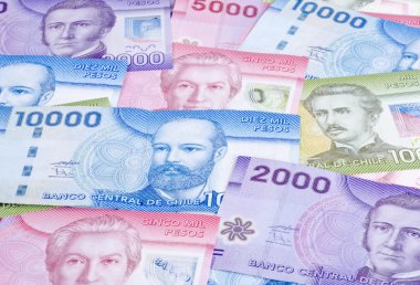 çeşitli mezheplerin renkli Şili peso
