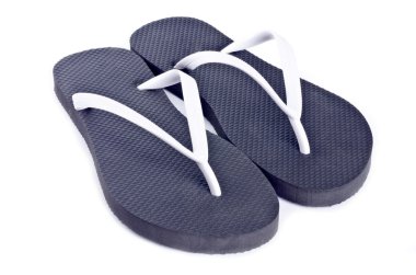 flip flop üzerinde beyaz izole çift
