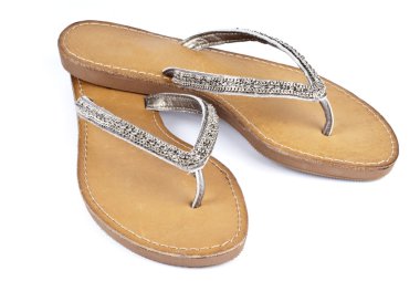 deri üzerinde beyaz izole sole ile floplar flip