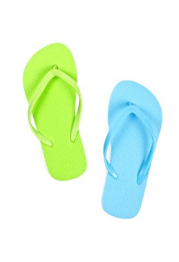 izole üzerinde beyaz eşleşmeyen flip flop