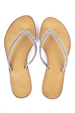 deri üzerinde beyaz izole sole ile floplar flip