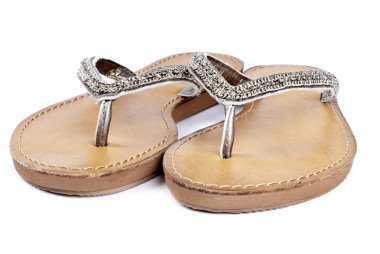 deri üzerinde beyaz izole sole ile floplar flip