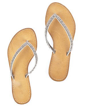 deri üzerinde beyaz izole sole ile floplar flip