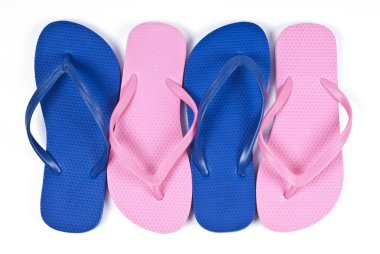 beyaz izole renkli flip flop