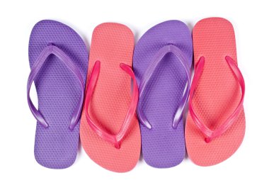 beyaz izole renkli flip flop