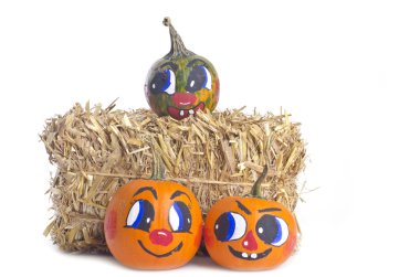 gülümseyen yüzler ile dekoratif kabaklar