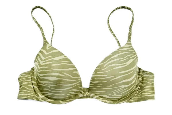 Army Green Bra with Strips Isolated on White — Stock Photo, Image