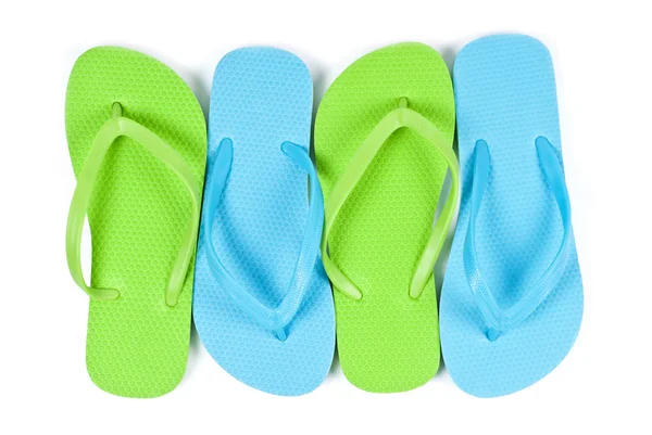 Colorful Flip Flops Isolated on White — Stock Photo, Image