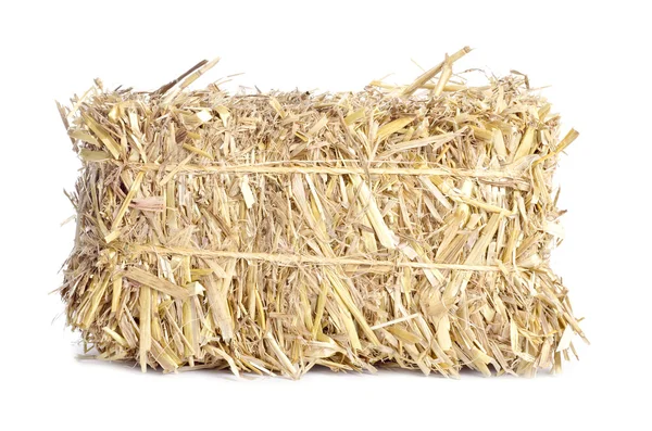 A bale of hay isolated on a white background. — Stock Photo, Image