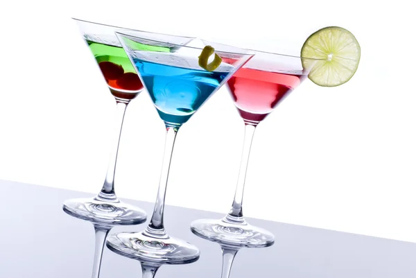 Färgglada martini drinkar — Stockfoto