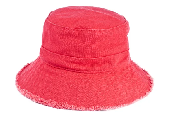 Frauen Baumwolle rote Mütze isoliert auf weiß — Stockfoto