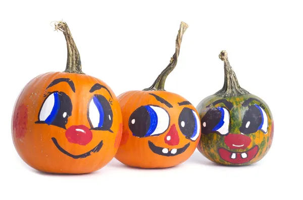 Decorative Pumpkins with Smiling Faces — Stock Photo, Image