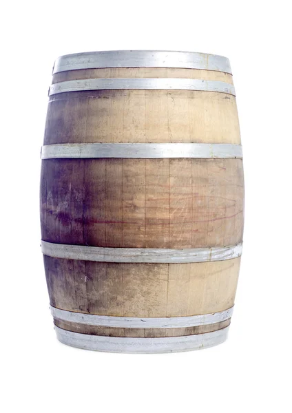 Gebruikte wijn vat geïsoleerd op wit — Stockfoto