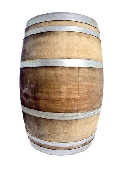 Бочка из-под использованного вина, изолированная на белом — стоковое фото