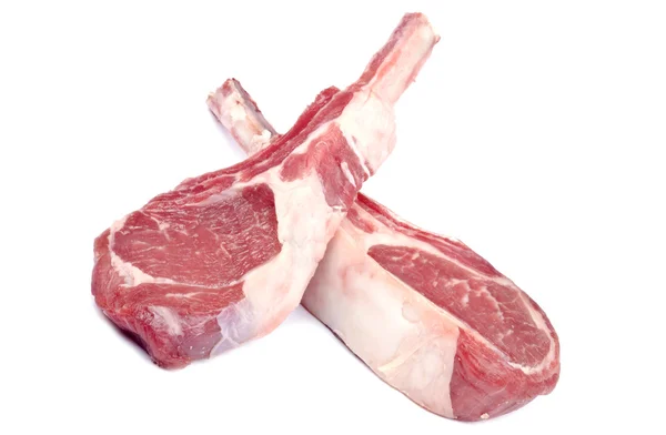 Lamb Chops Isolated on White Stock Image