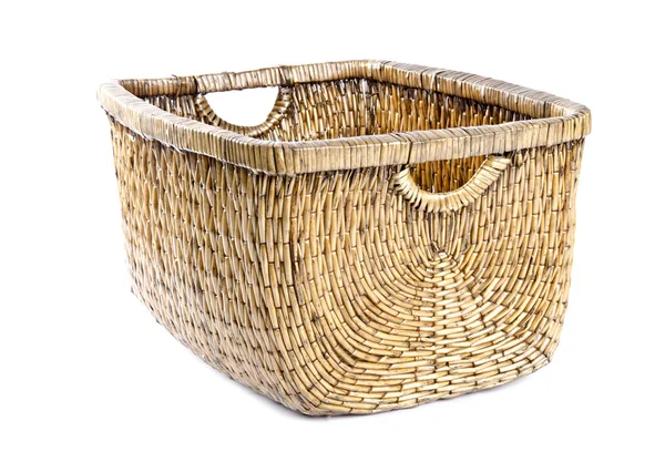Wicker Basket Isolted on White — Stock Photo, Image