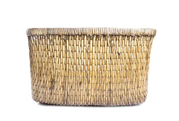 Wicker Basket Isolated on White — Stock Photo, Image